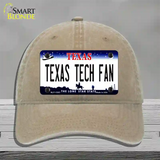 Texas Tech Fan Novelty License Plate Hat Unconstructed Cotton / Khaki