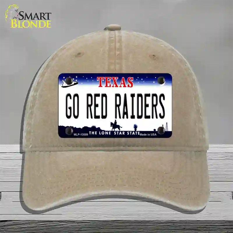 Go Red Raiders Novelty License Plate Hat Unconstructed Cotton / Khaki