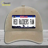 Red Raiders Fan Novelty License Plate Hat Unconstructed Cotton / Khaki