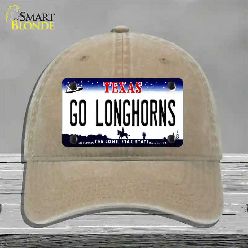 Go Longhorns Novelty License Plate Hat Unconstructed Cotton / Khaki