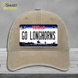 Go Longhorns Novelty License Plate Hat Unconstructed Cotton / Khaki