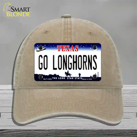 Go Longhorns Novelty License Plate Hat Unconstructed Cotton / Khaki