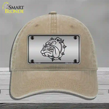 Bulldog Novelty License Plate Hat Unconstructed Cotton / Khaki