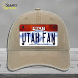 Utah Fan Novelty License Plate Hat Unconstructed Cotton / Khaki