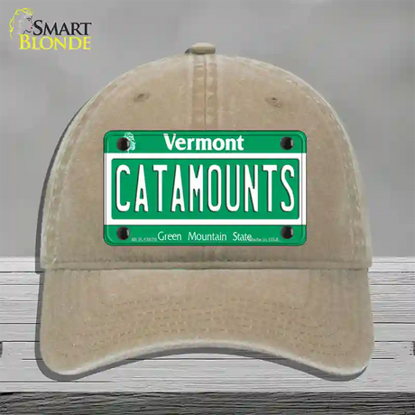 Catamounts Novelty License Plate Hat Unconstructed Cotton / Khaki