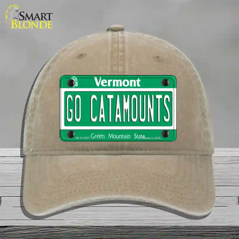 Go Catamounts Novelty License Plate Hat Unconstructed Cotton / Khaki