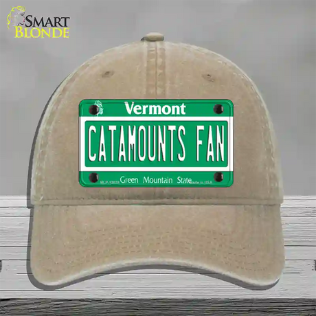 Catamounts Fan Novelty License Plate Hat Unconstructed Cotton / Khaki