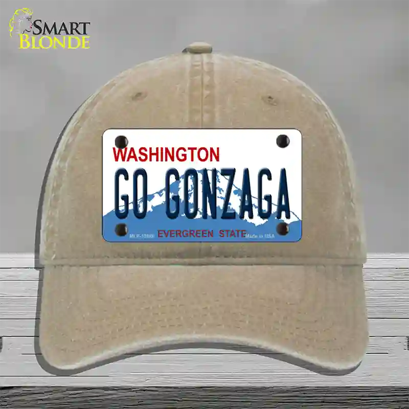 Go Gonzaga Novelty License Plate Hat Unconstructed Cotton / Khaki