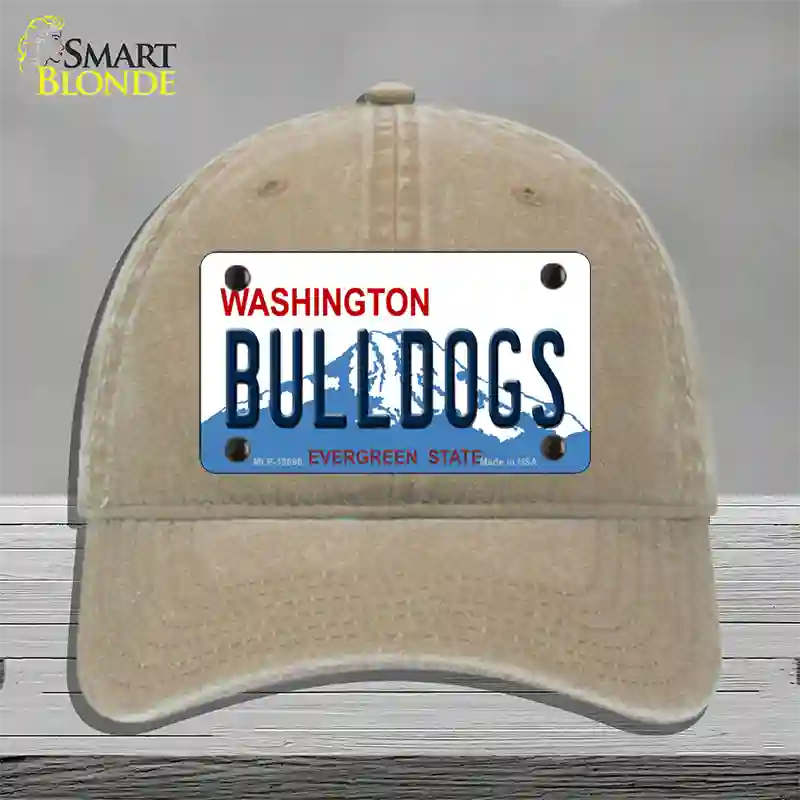 Bulldogs Washington State Novelty License Plate Hat Unconstructed Cotton / Khaki