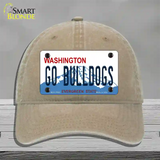 Go Bulldogs Washington Novelty License Plate Hat Unconstructed Cotton / Khaki