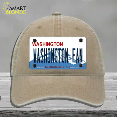 Washington Fan Novelty License Plate Hat Unconstructed Cotton / Khaki