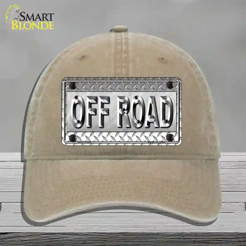 Off Road Novelty License Plate Hat Unconstructed Cotton / Khaki