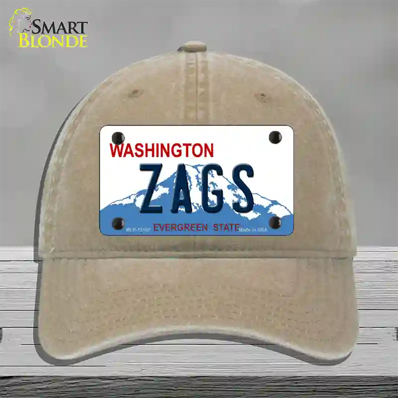 Zags Novelty License Plate Hat Unconstructed Cotton / Khaki