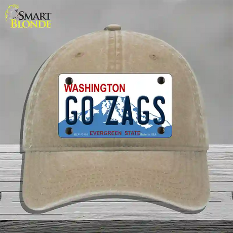 Go Zags Novelty License Plate Hat Unconstructed Cotton / Khaki