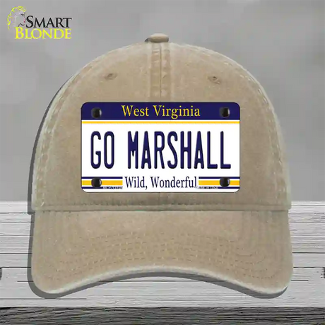 Go Marshall Novelty License Plate Hat Unconstructed Cotton / Khaki