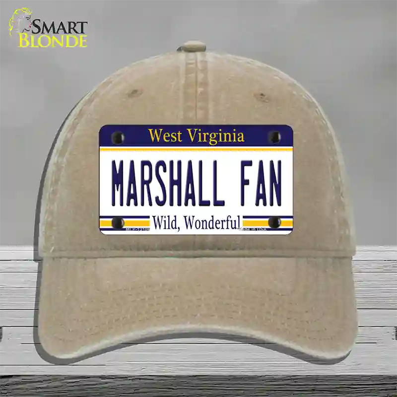 Marshall Fan Novelty License Plate Hat Unconstructed Cotton / Khaki