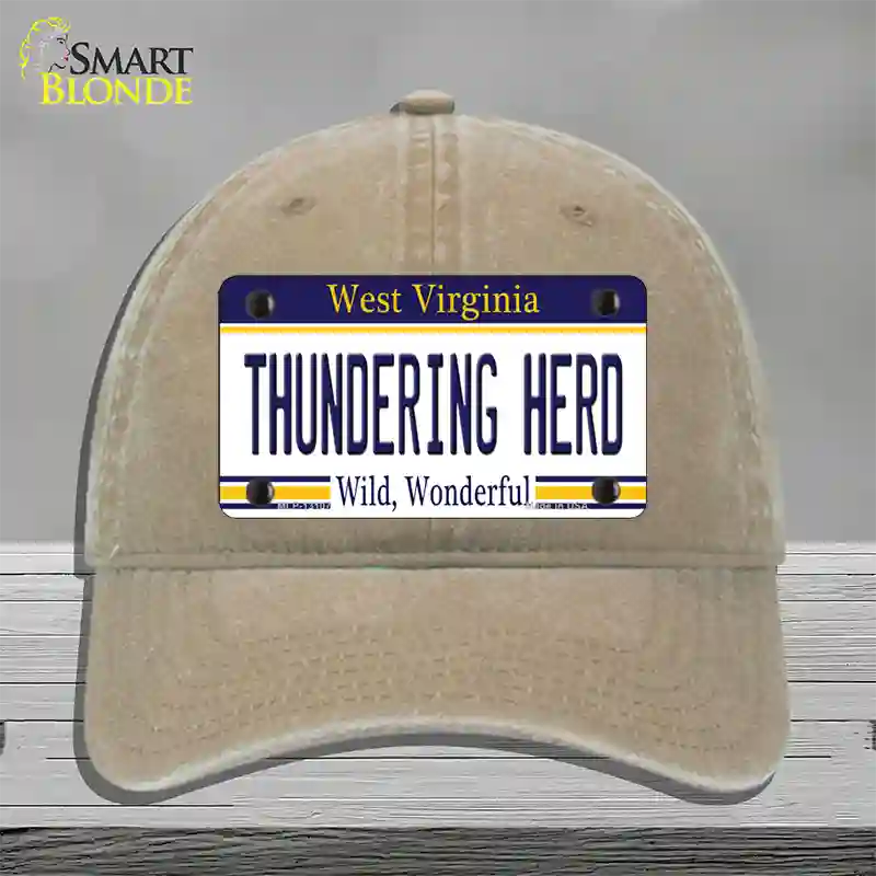 Thundering Herd Novelty License Plate Hat Unconstructed Cotton / Khaki