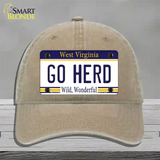 Go Herd Novelty License Plate Hat Unconstructed Cotton / Khaki