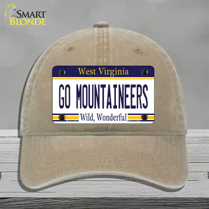 Go Mountaineers Novelty License Plate Hat Unconstructed Cotton / Khaki