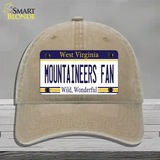 Mountaineers Fan Novelty License Plate Hat Unconstructed Cotton / Khaki