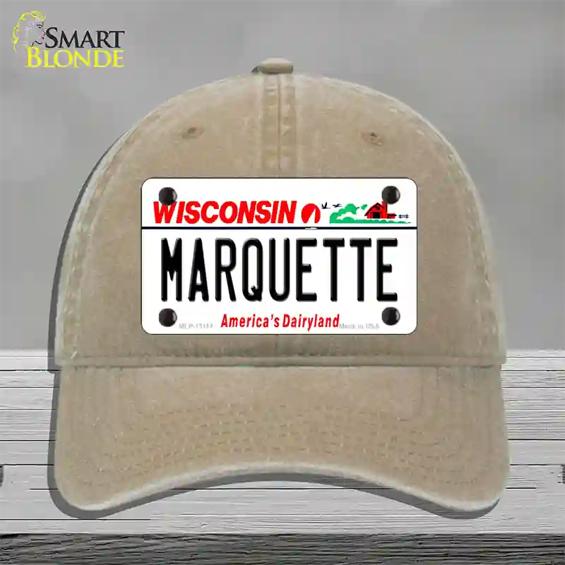 Marquette Novelty License Plate Hat Unconstructed Cotton / Khaki