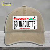 Go Marquette Novelty License Plate Hat Unconstructed Cotton / Khaki