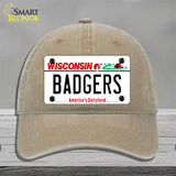 Badgers Novelty License Plate Hat Unconstructed Cotton / Khaki