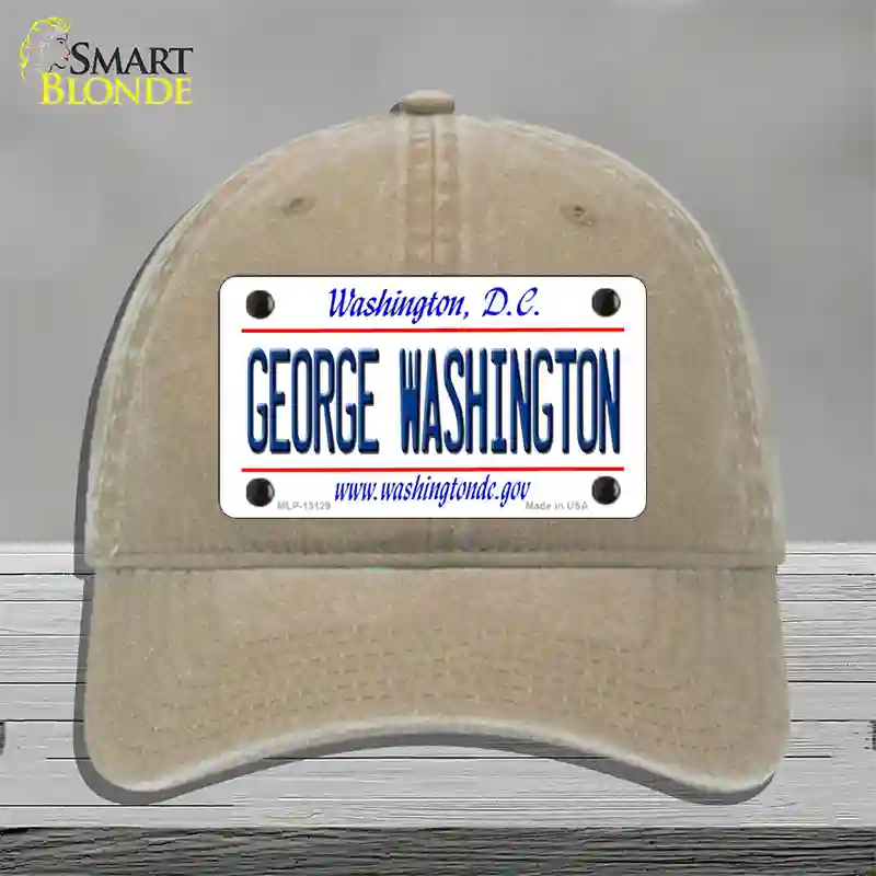 George Washington Novelty License Plate Hat Unconstructed Cotton / Khaki