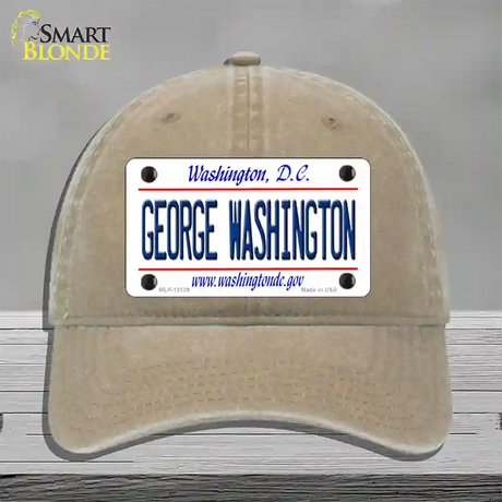 George Washington Novelty License Plate Hat Unconstructed Cotton / Khaki