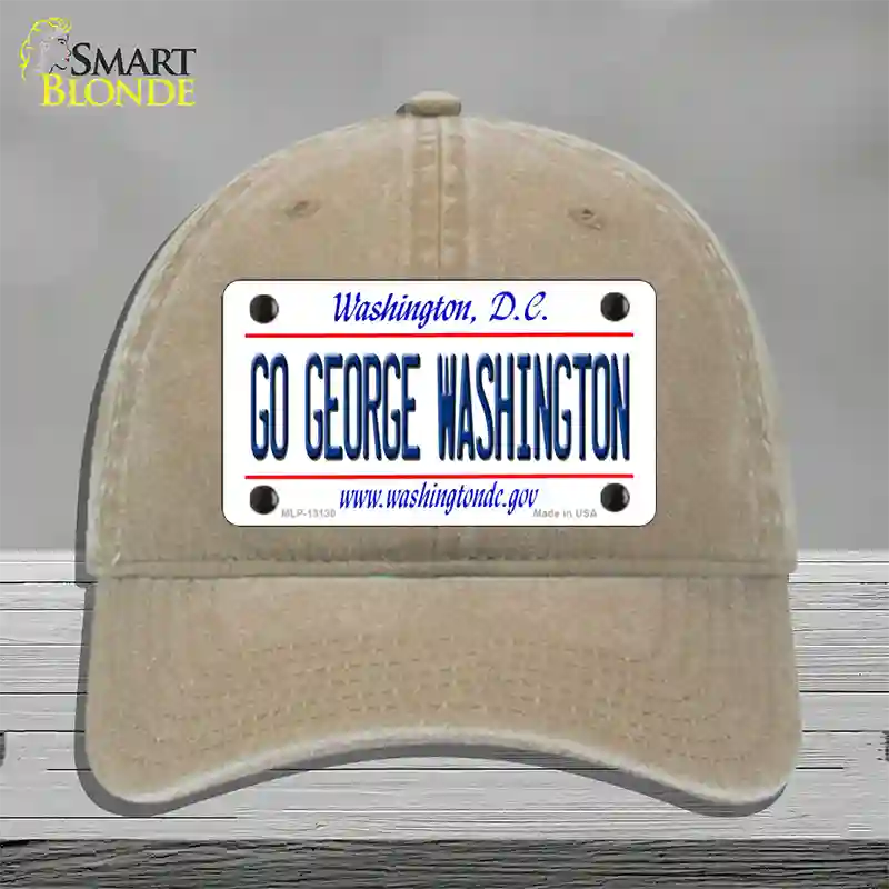 Go George Washington Novelty License Plate Hat Unconstructed Cotton / Khaki