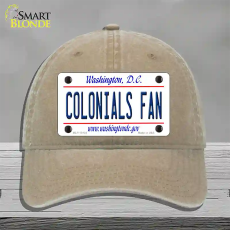 Colonials Fan Novelty License Plate Hat Unconstructed Cotton / Khaki