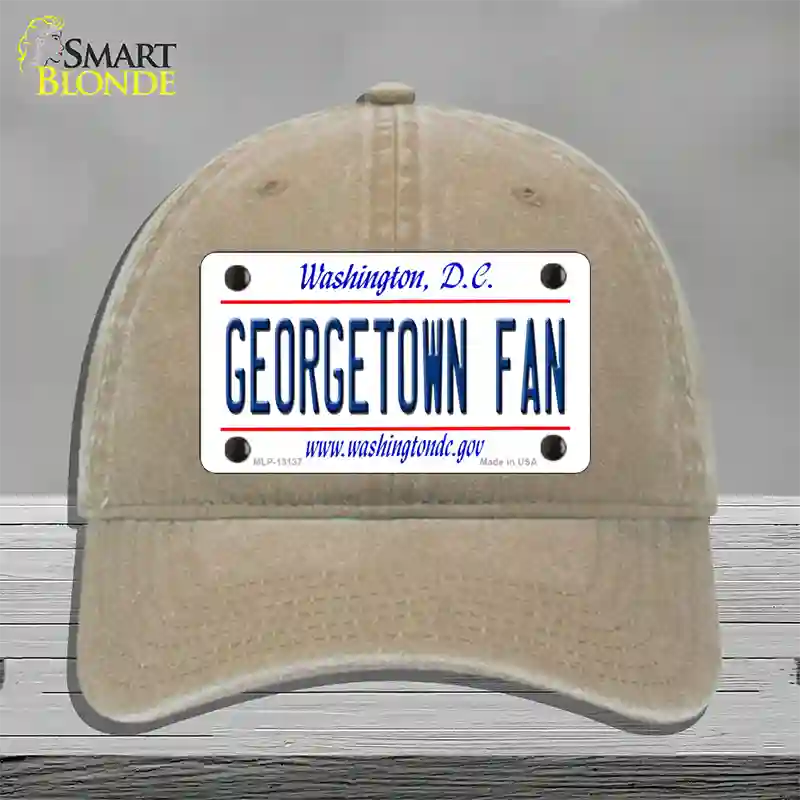 Georgetown Fan Novelty License Plate Hat Unconstructed Cotton / Khaki