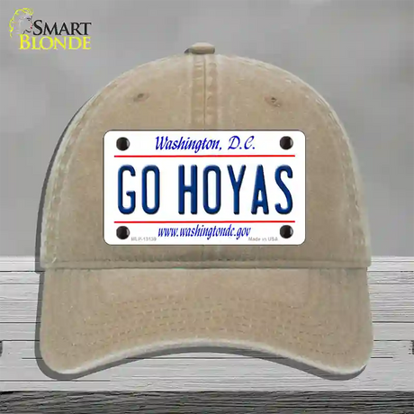 Go Hoyas Novelty License Plate Hat Unconstructed Cotton / Khaki