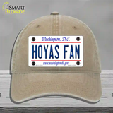 Hoyas Fan Novelty License Plate Hat Unconstructed Cotton / Khaki