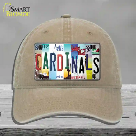 Cardinals Strip Art Novelty License Plate Hat Tag Unconstructed Cotton / Khaki