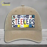 Steelers Strip Art Novelty License Plate Hat Tag Unconstructed Cotton / Khaki