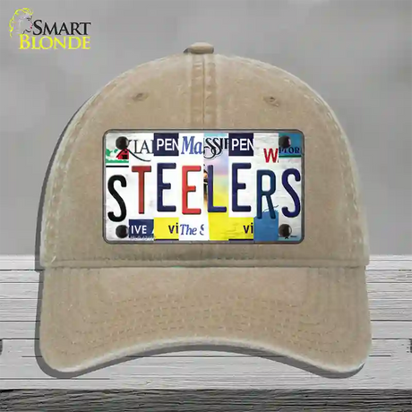 Steelers Strip Art Novelty License Plate Hat Tag Unconstructed Cotton / Khaki