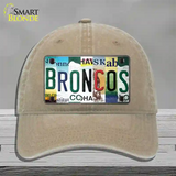 Broncos Strip Art Novelty License Plate Hat Tag Unconstructed Cotton / Khaki