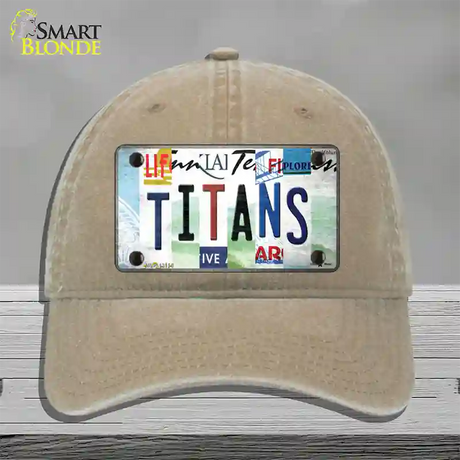 Titans Strip Art Novelty License Plate Hat Tag Unconstructed Cotton / Khaki