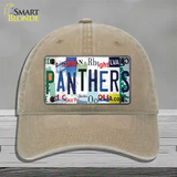 Panthers Strip Art Novelty License Plate Hat Tag Unconstructed Cotton / Khaki