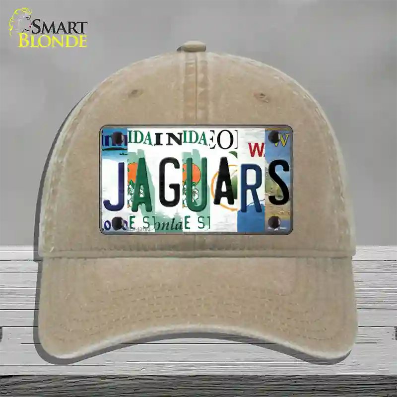 Jaguars Strip Art Novelty License Plate Hat Tag Unconstructed Cotton / Khaki