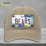 Bears Strip Art Novelty License Plate Hat Tag Unconstructed Cotton / Khaki