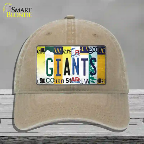 Giants Strip Art Novelty License Plate Hat Tag Unconstructed Cotton / Khaki