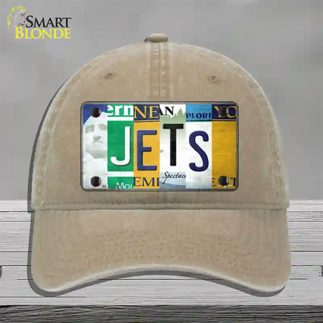 Jets Strip Art Novelty License Plate Hat Tag Unconstructed Cotton / Khaki