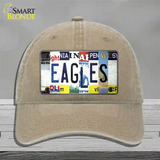 Eagles Strip Art Novelty License Plate Hat Tag Unconstructed Cotton / Khaki