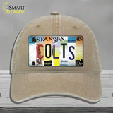 Colts Strip Art Novelty License Plate Hat Tag Unconstructed Cotton / Khaki