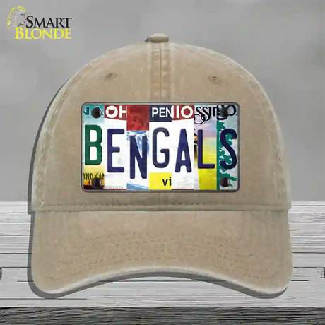 Bengals Strip Art Novelty License Plate Hat Tag Unconstructed Cotton / Khaki