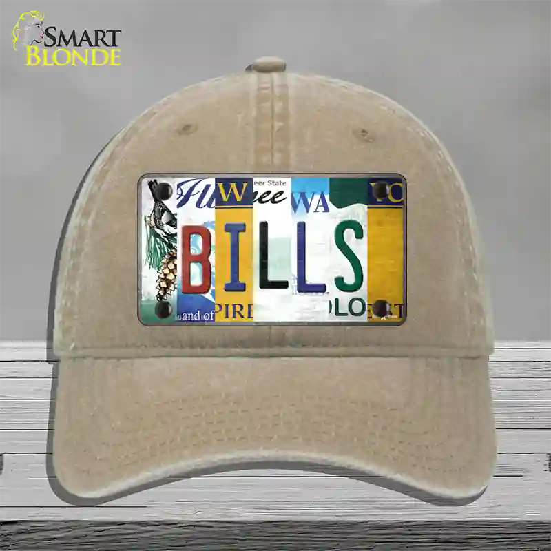 Bills Strip Art Novelty License Plate Hat Tag Unconstructed Cotton / Khaki