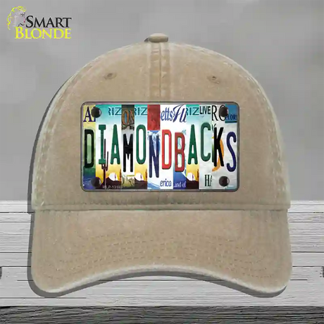 Diamondbacks Strip Art Novelty License Plate Hat Tag Unconstructed Cotton / Khaki