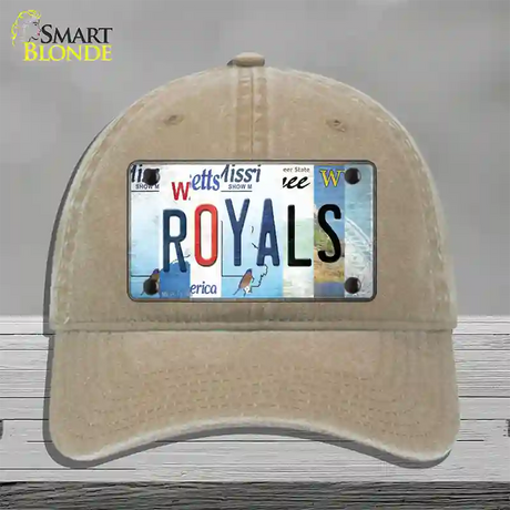 Royals Strip Art Novelty License Plate Hat Tag Unconstructed Cotton / Khaki